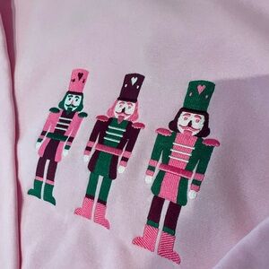 Pink Sweatshirt with Nutcracker Embroidery